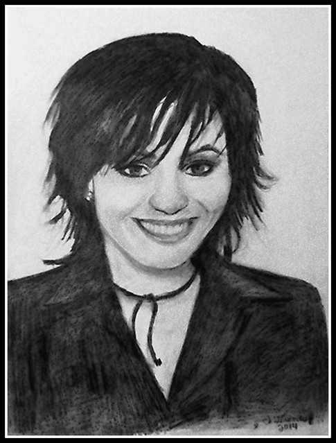 Joan Jett - Pencil Drawing by STEVEN CHATEAUNEUF(2014) - This Photo Of This Drawing Was Also Taken by STEVEN CHATEAUNEUF