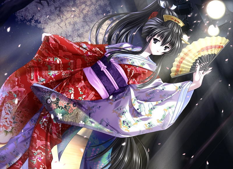 Wallpaper : illustration, anime, kimono, girl, fan, chrysanthemum,  screenshot, computer wallpaper, nishimata aoi 3500x2469 - wallpaperUp -  566402 - HD Wallpapers - WallHere