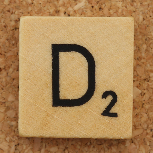 Wood Scrabble Tile D