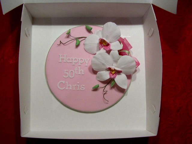 Orchid cake topper