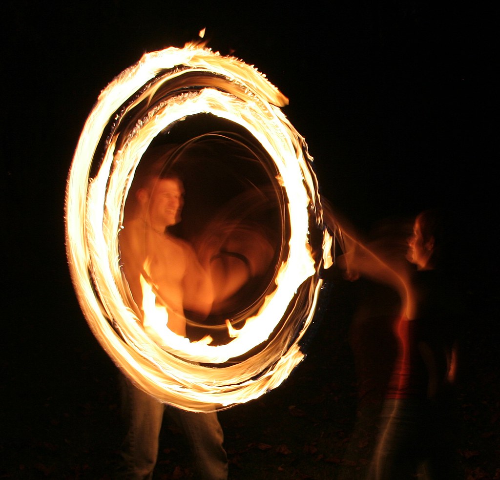 Fire Hoop Swap | Jeremiah handing over the fire hoop to Marl… | Flickr