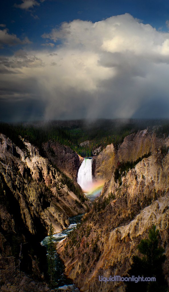 Storm over Yellowstone Falls by Darvin Atkeson