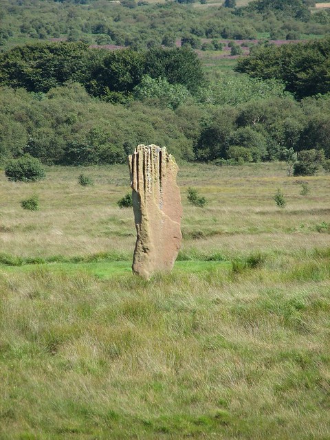 A standing stone, Machrie Moor