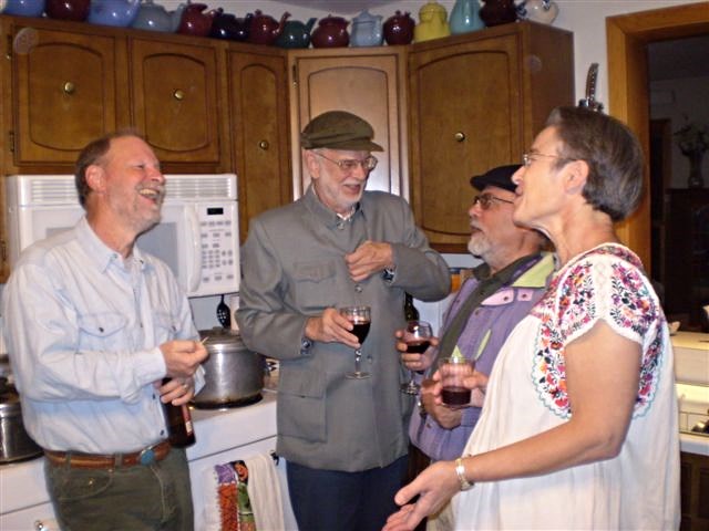 Kent, Sayre, Ali & Catherine in Lin's kitchen on Halloween, Photo by Gilbert