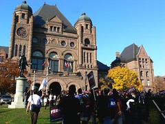 Protesting in front of Queen's Park
