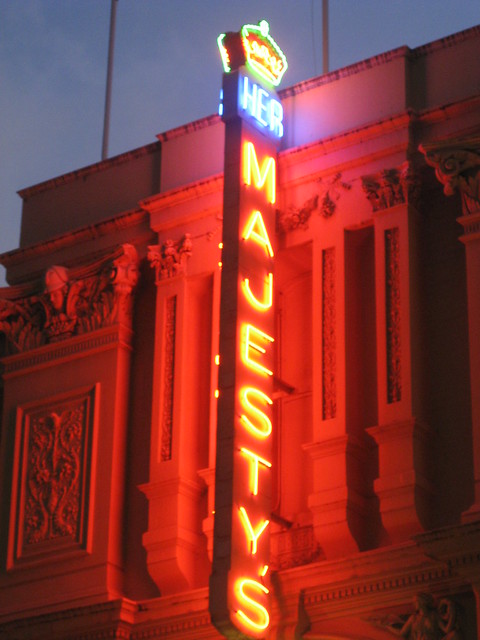 Her Majesty's Nighttime Glory - Exhibition Street, Melbourne