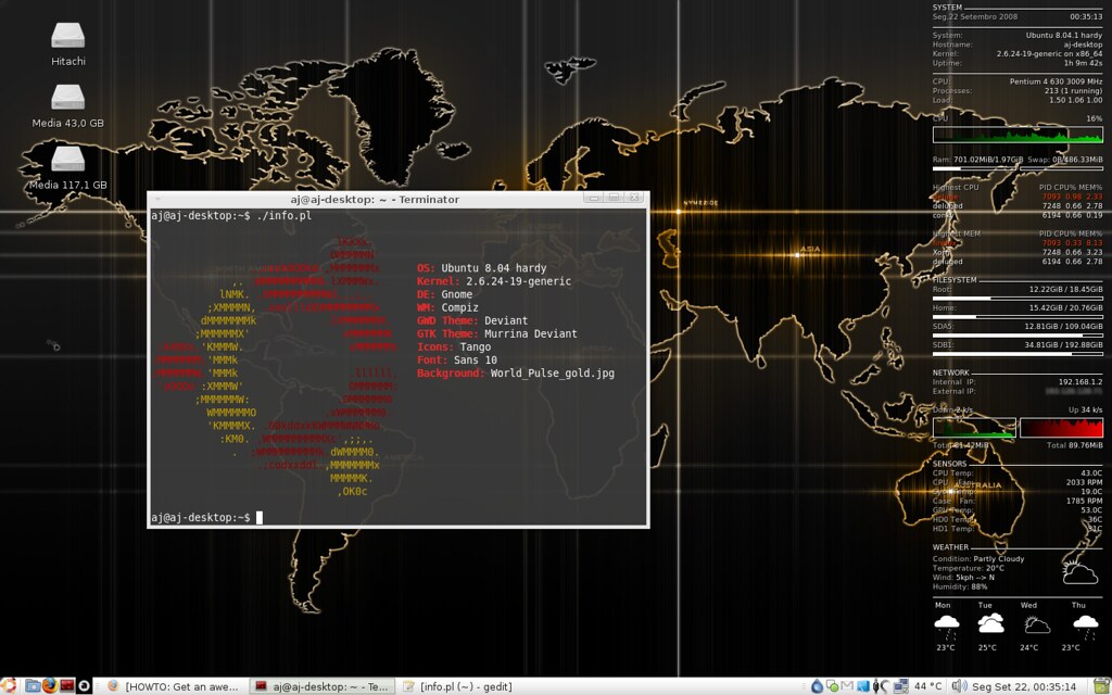 Ubuntu Hardy info.pl in Ubuntu Hardy | Desktop screenshot of Ubuntu Hardy… | Flickr