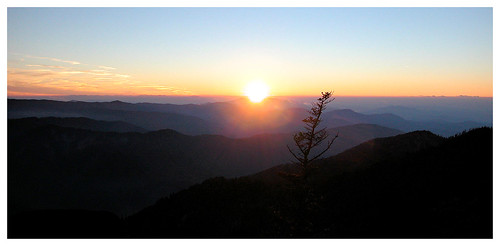 sunset sky mountains great backpacking smoky gsmnp clifftops mountleconte