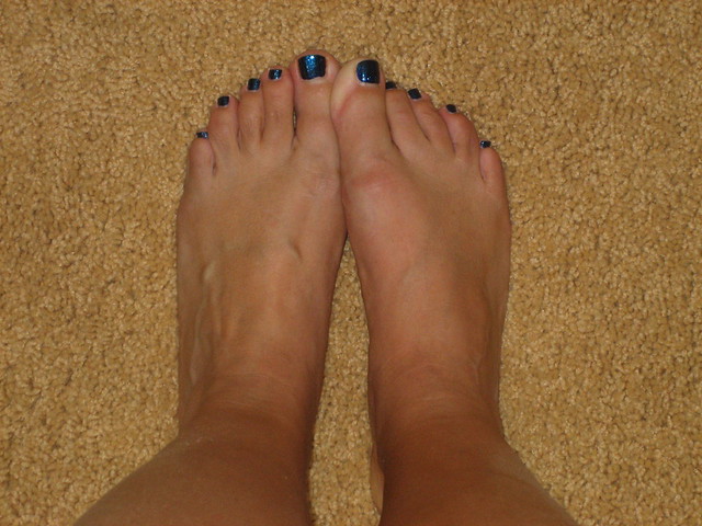 My Feet With Blue Toenails