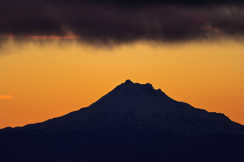 Mount Jefferson by Cameron Booth, Seen from Criterion Summit along US 197.sunset sky orange usa mountain colour clouds oregon volcano