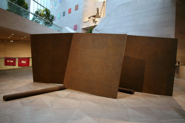 Five Plates, Two Poles by Richard Serra