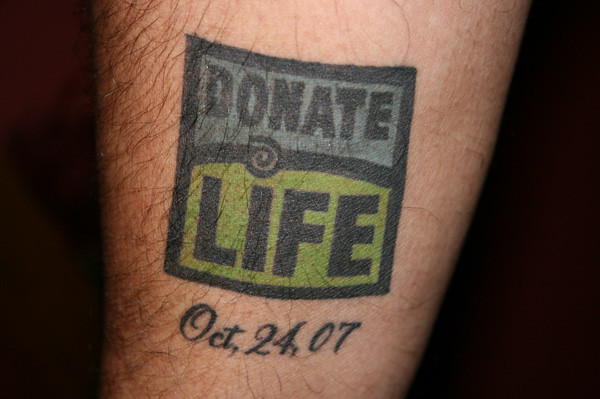 tattoo - donate life