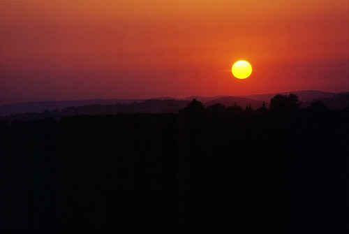 Tramonto a Pitigliano, agosto 2000 by Zaffiro&Acciaio: Marco Ferrari, sunset italy atardecer italia tramonto slide dia tuscany 1998 toscana diapositiva gmt etruria pitigl