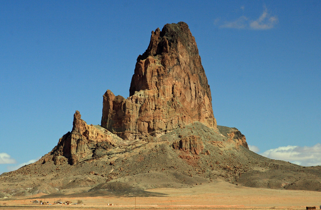 Agathla Peak, an old volcanic plug, outside of Kayenta, Arizona