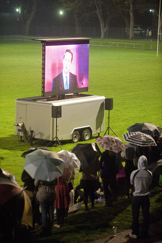 Big screen on the rugby pitches