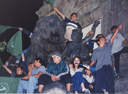 election celebration, mexico city 2000