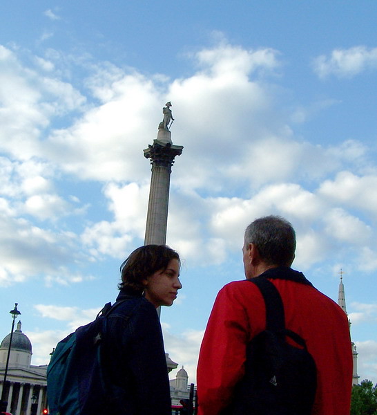 Pedro y Ara en Trafalgar Square
