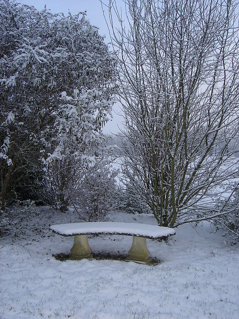 Le parc un matin de neige Ribérac Dordogne Périgord