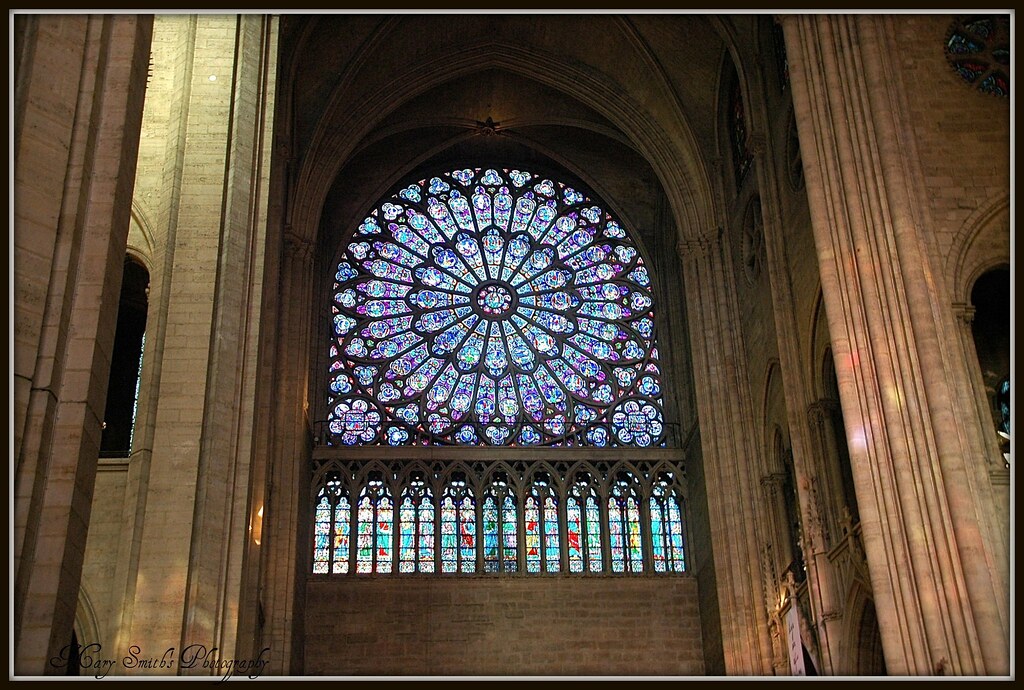 Chic Memorial Notre Dame de Paris Rose Window Flannel Rug Carpet Floor Door Mat 