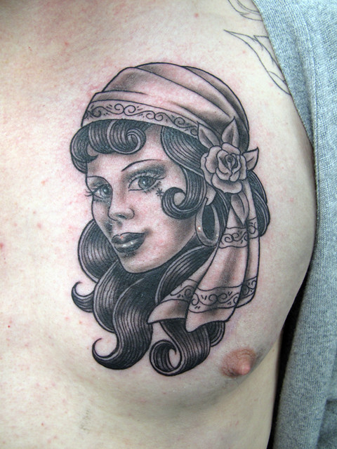 Woman face tattoo by Steve Butcher | Post 29274