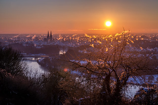 supercold sunrise over regensburg