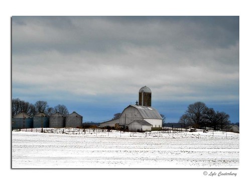 old morning winter white snow clouds barn rural landscape nikon day decay country gray indiana silo nikkor weatherd countryroadsphoto