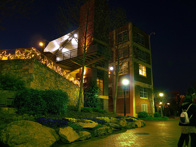 Falls Park on the Reedy, After Dark - Downtown Greenville, South Carolina, USA