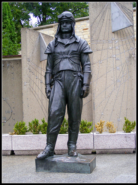 Statue of Milan Rastislav Stefanik at the Stefanik Observatory on Petrin Hill in Prague