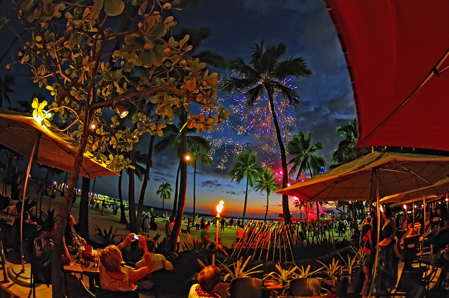 Fireworks in Waikiki