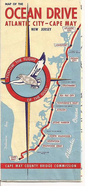 Circa 1950 Vintage Ocean Drive Map