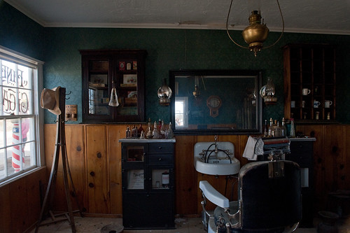 randsburg barber shop in Randsburg, CA. (A "living ghost