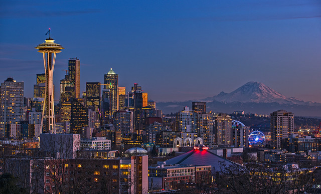 seattle dusk hdr 1-ps