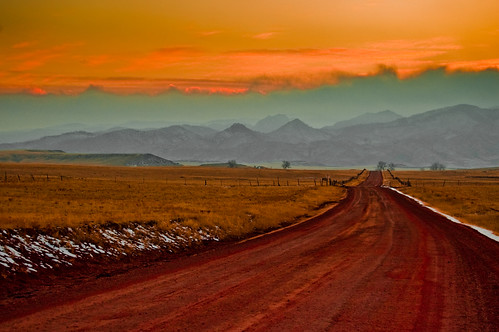 sunset mountains field nikon colorado country sensational dirtroad d40