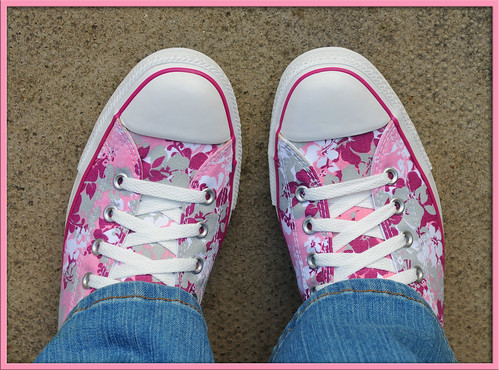 Pink Magenta Chucks on the Patio! | To celebrate a lovely sp… | Flickr