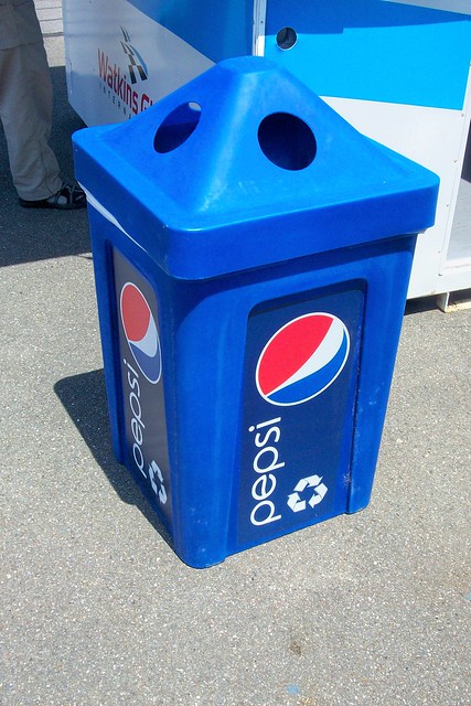 Pepsi trash can