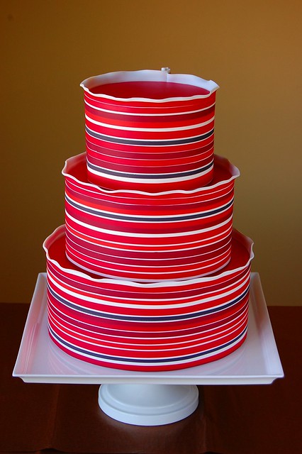 Red Striped Cake