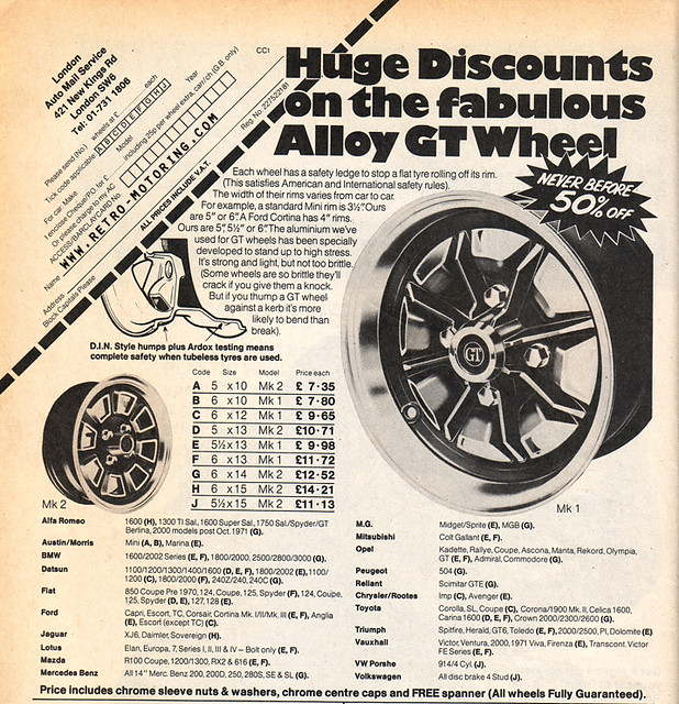 Alloy GT Wheel advert