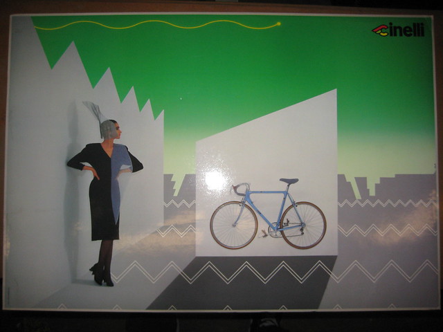 Poster Cinelli Fashion A4 - Publicité Vintage Campagnolo C Record, Delta, C40 - Neuf Sous Tube