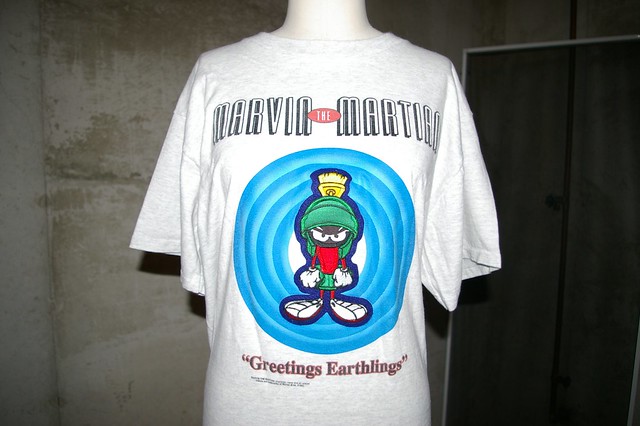 Classic Warner Brothers Looney Tunes T-Shirt - Marvin Martian - Embroidered - 1