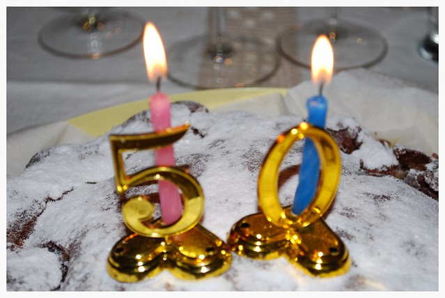 Torta e candeline per miei 50 anni