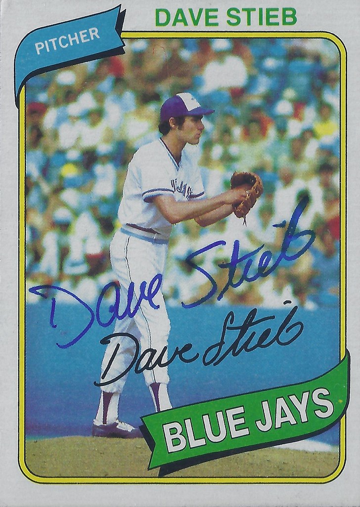 1980 Topps - Dave Stieb #77 (Pitcher) - Autographed Baseba…