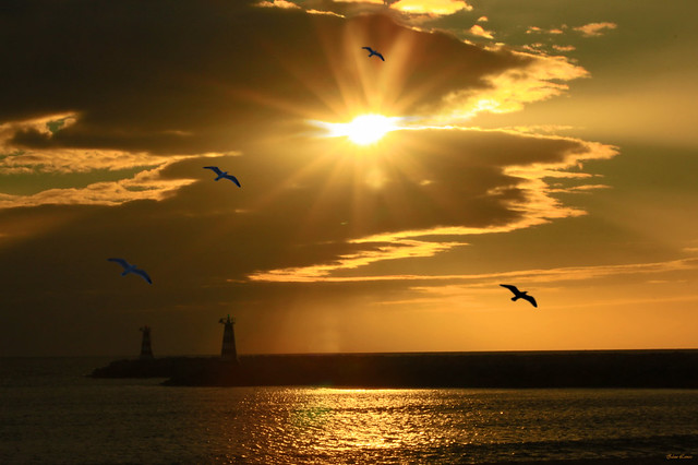 Por de sol em Vilamoura/Portugal