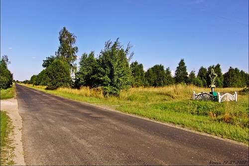 road landscape poland polska droga kapliczka krajobraz zelów pukawica