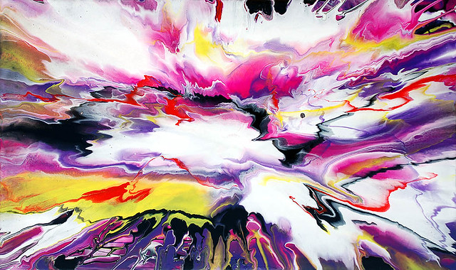 Abstract Acrylic Explosive Painting