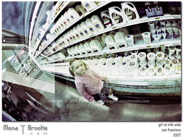 Girl in milk aisle
