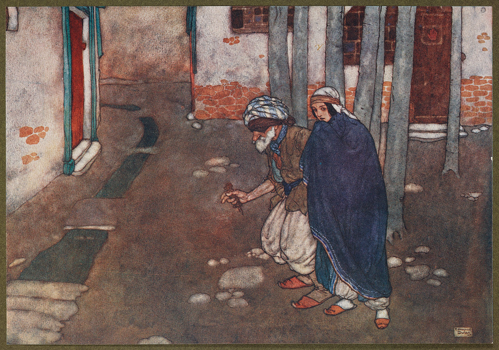 'This way and that she led him blindfold.'