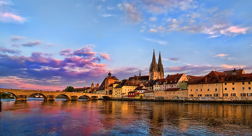 Regensburg sunset by Steve Daggar