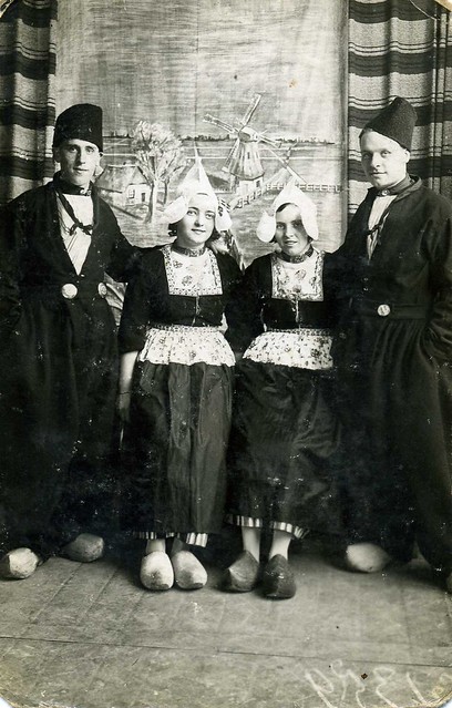a day out in tourist Volendam (Holland / The Netherlands) , 1930's