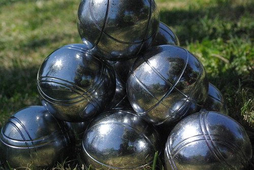 reflection silver balls bocce starred
