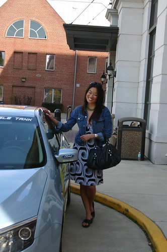 Pamela Sorenson checks out the 2010 Ford Fusion Hybrid | by Ogilvy PR